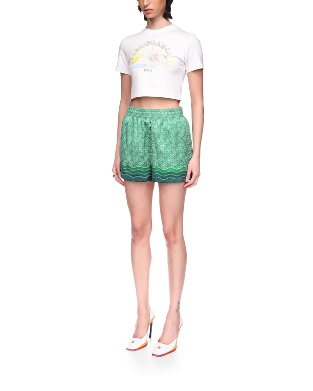 Casablanca Column Monogram Silk Shorts | Casablanca Paris
