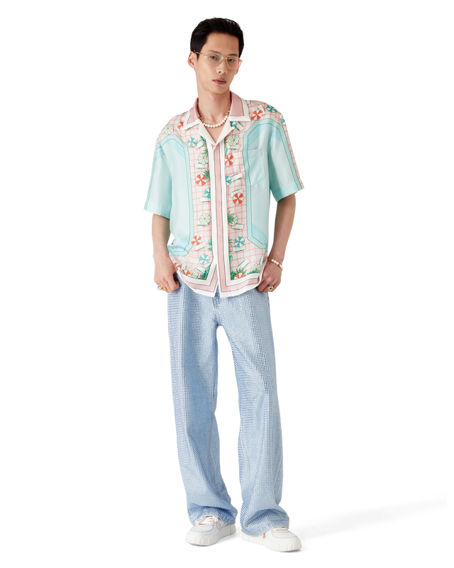 Casablanca Copacabana Short-Sleeve Silk Shirt– Casablanca