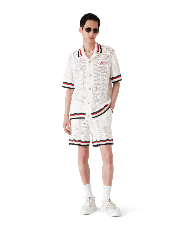 Casablanca Cotton Chevron Crochet Shorts– Casablanca