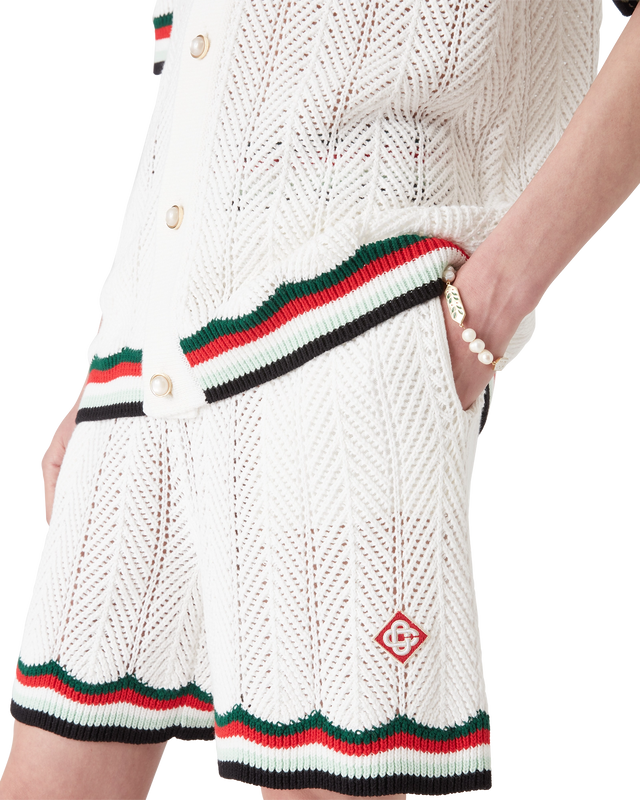 Casablanca Cotton Chevron Crochet Shorts– Casablanca
