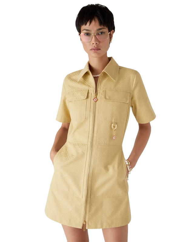 Casablanca Cotton Monogram Jacquard Dress– Casablanca