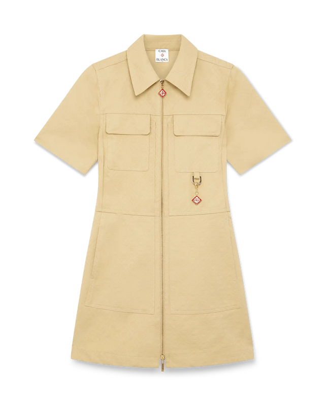 casablanca Cotton Monogram Jacquard Dress– Casablanca