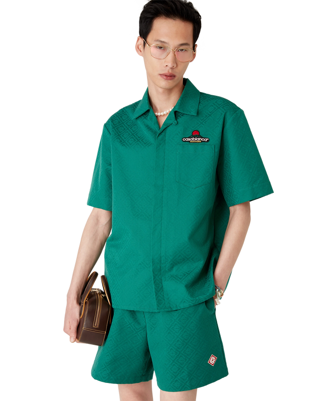 Casablanca Cotton Monogram Short-Sleeve Jacquard Shirt– Casablanca