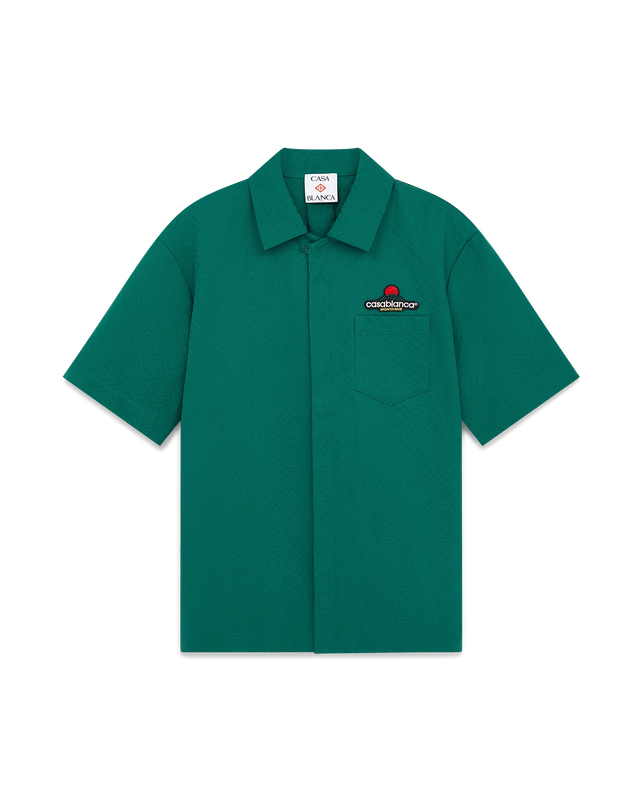 casablanca Cotton Monogram Short-Sleeve Jacquard Shirt– Casablanca