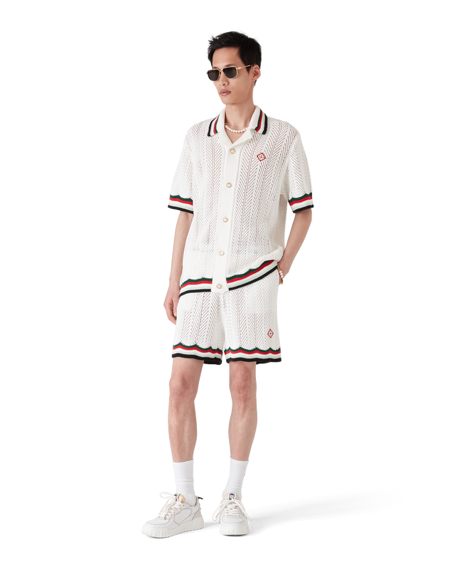 Casablanca Cotton Montagne Ondulee Short-Sleeve Crochet Shirt– Casablanca