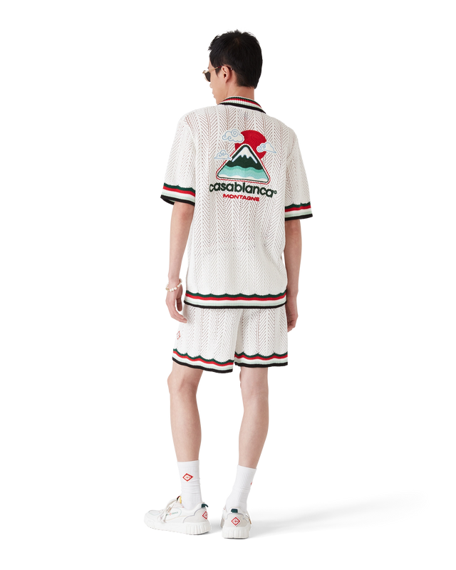 Casablanca Cotton Montagne Ondulee Short-Sleeve Crochet Shirt– Casablanca