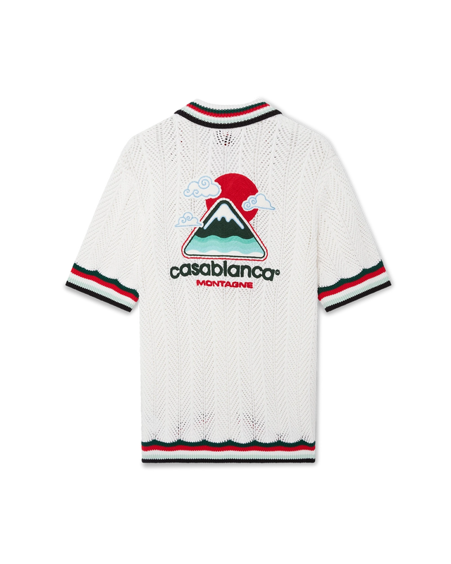 casablanca Cotton Montagne Ondulee Short-Sleeve Crochet Shirt– Casablanca