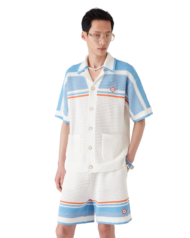 Casablanca Cotton Tennis Short-Sleeve Crochet Shirt– Casablanca