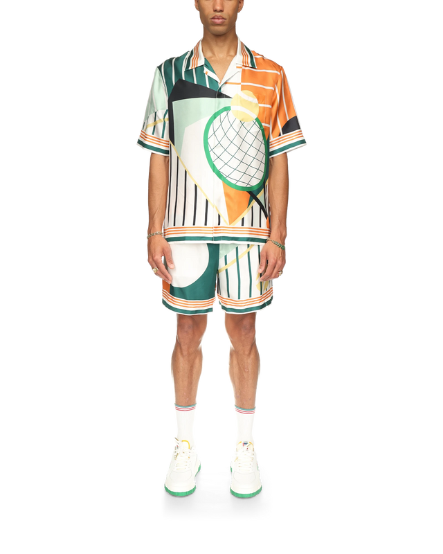 Casablanca Court Abstrait Short Sleeve Silk Shirt | Casablanca Paris