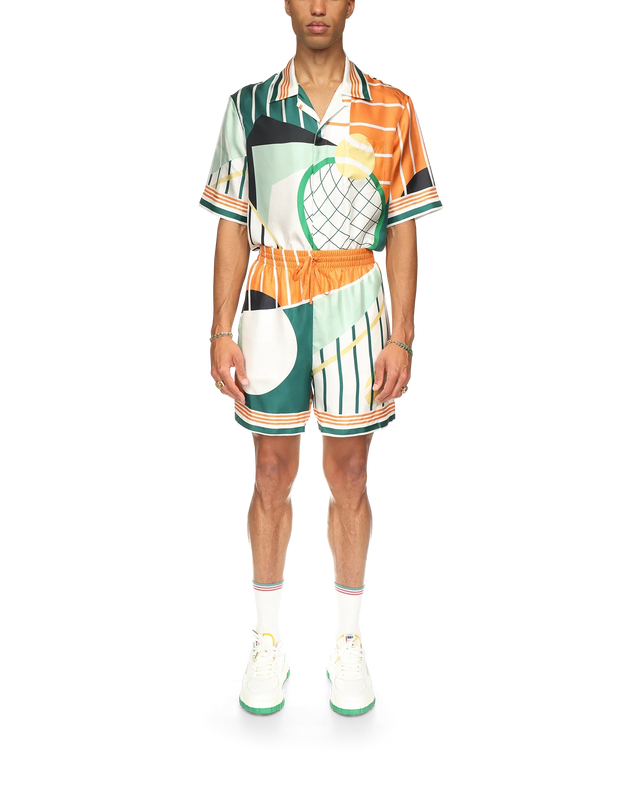 Casablanca Court Abstrait Silk Shorts | Casablanca Paris