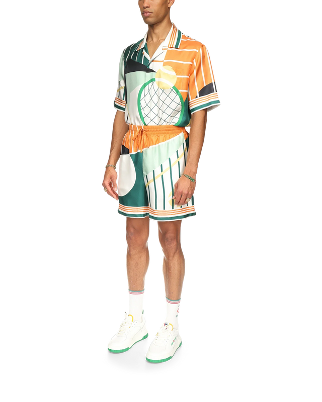 Casablanca Court Abstrait Silk Shorts | Casablanca Paris