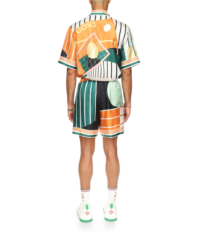 Casablanca Court Abstrait Silk Shorts | Casablanca Paris