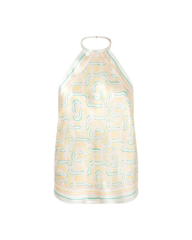 casablanca Crayon Monogram Silk Scarf Top | Casablanca Paris