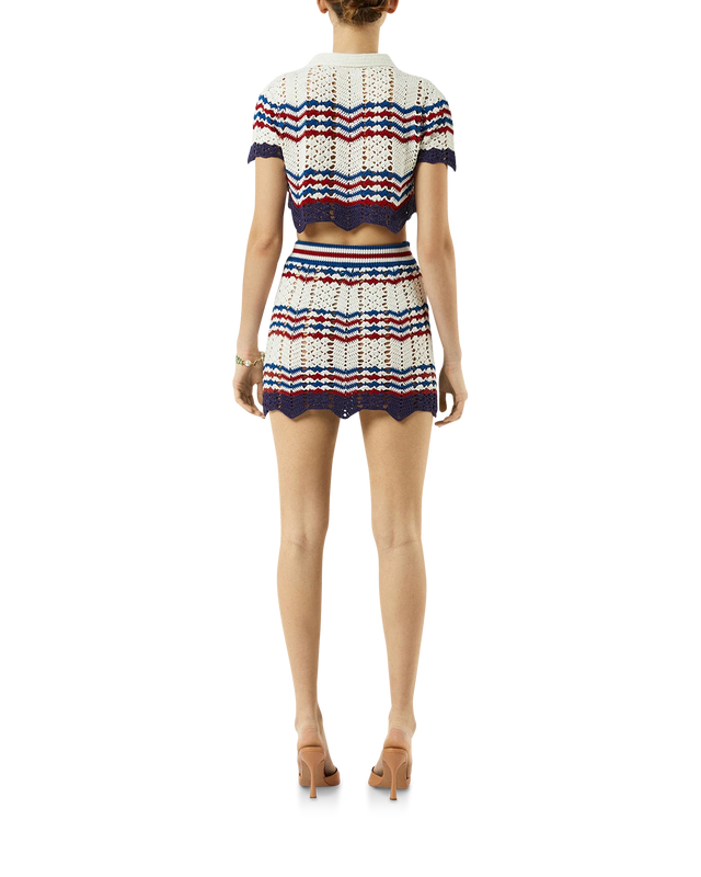 Casablanca Crochet Chevron A-Line Skirt | Casablanca Paris