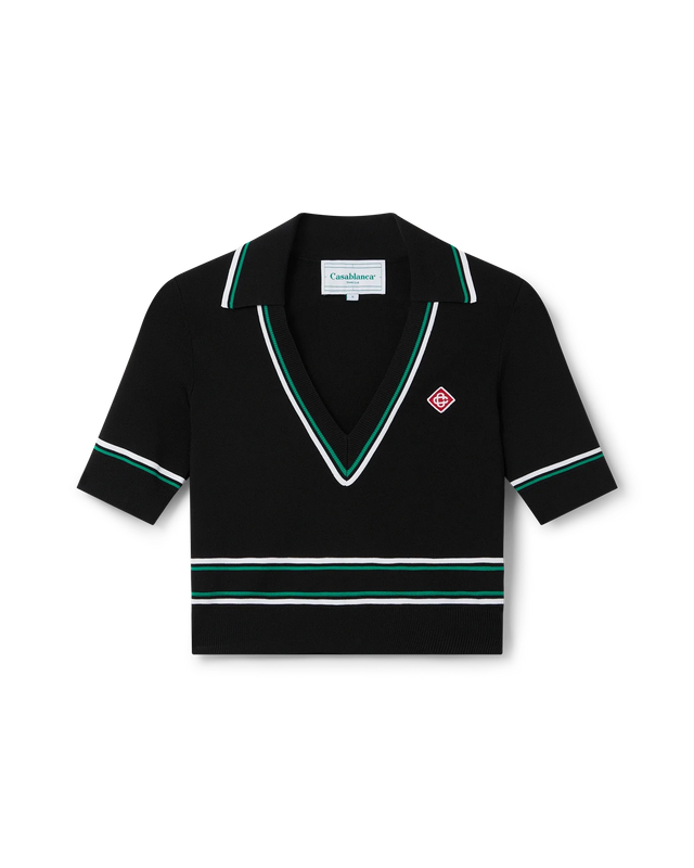 casablanca Cropped Knit Polo Shirt | Casablanca Paris