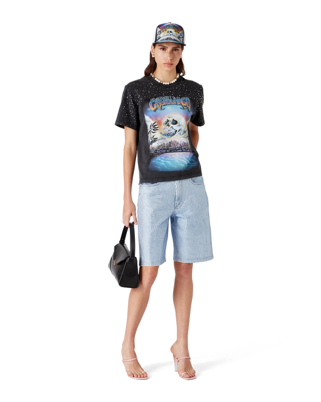 Casablanca Crystal Embellished Denim Shorts | Casablanca Paris