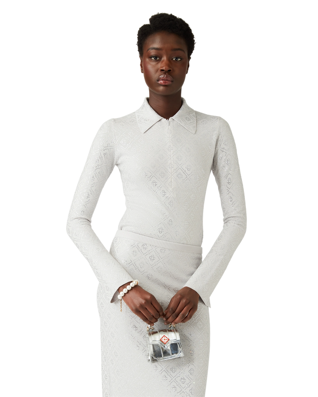 Casablanca Crystal Monogram Knit Bodysuit | Casablanca Paris