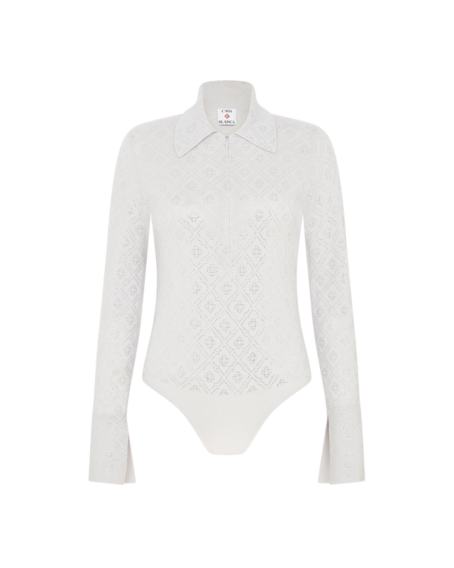 casablanca Crystal Monogram Knit Bodysuit | Casablanca Paris