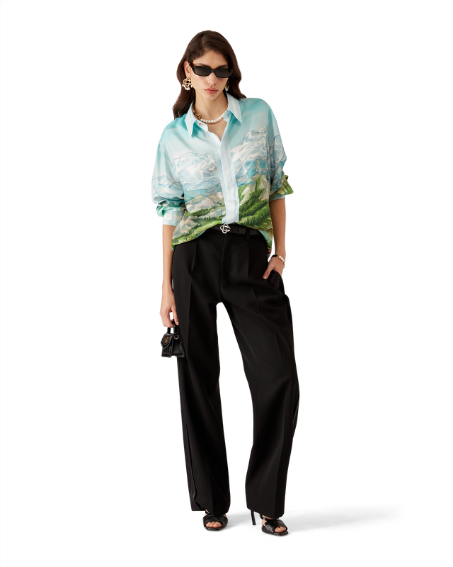 Casablanca Dalmatian A La Montange Long-Sleeve Silk Shirt– Casablanca