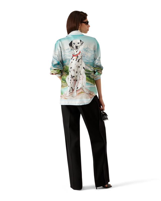 Casablanca Dalmatian A La Montange Long-Sleeve Silk Shirt– Casablanca