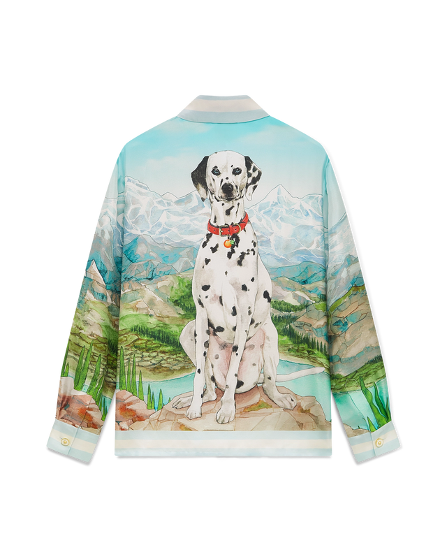 casablanca Dalmatian A La Montange Long-Sleeve Silk Shirt– Casablanca