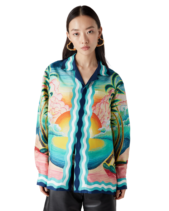 Casablanca Danse De La Mer Long-Sleeve Silk Shirt– Casablanca
