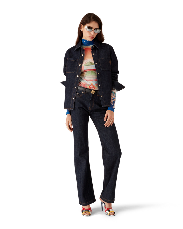 Casablanca Denim Shirt With Logo Embroidery– Casablanca