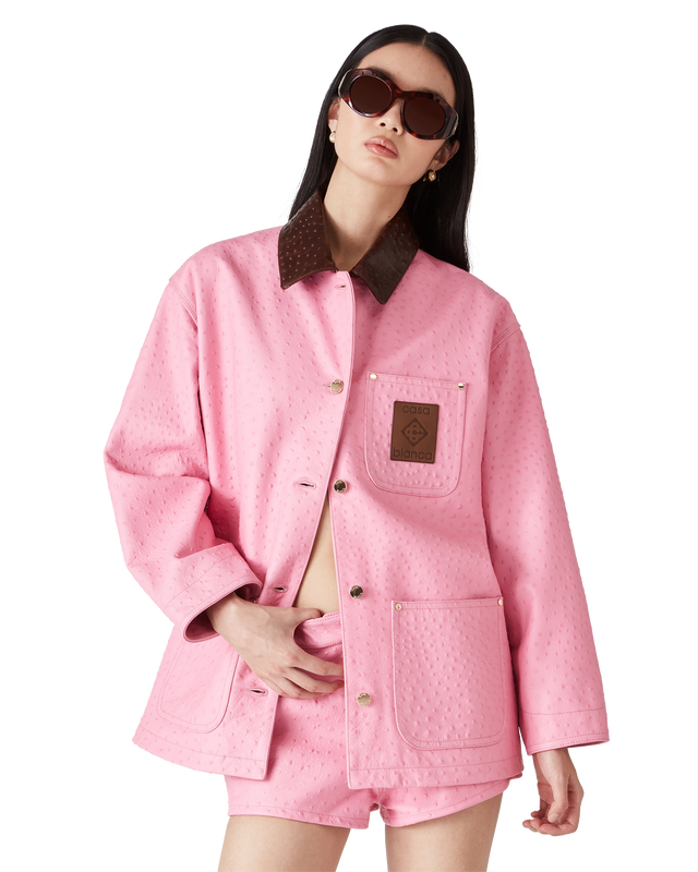 Casablanca Embossed Leather Mini Shorts | Casablanca Paris