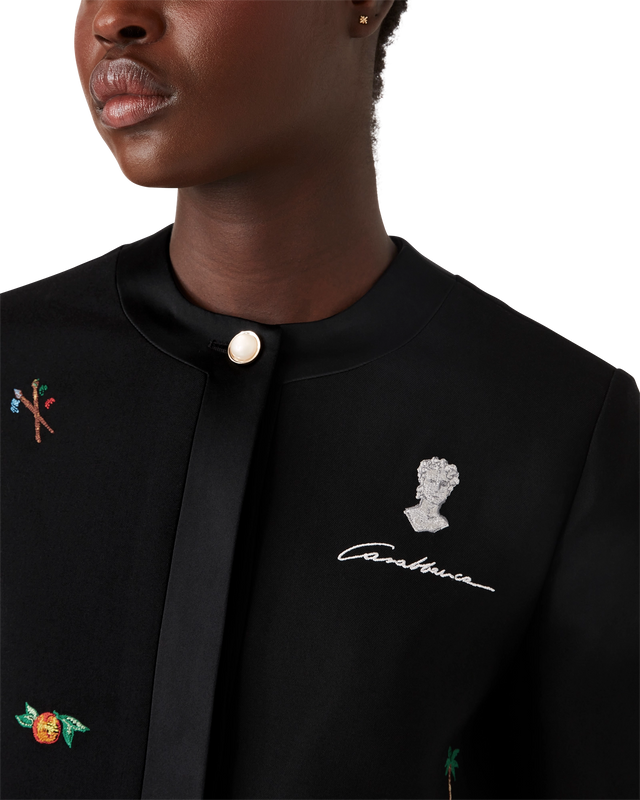 Casablanca Embroidered Motif Wool Tailored Jacket | Casablanca Paris