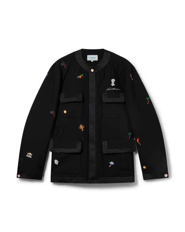 casablanca Embroidered Motif Wool Tailored Jacket | Casablanca Paris