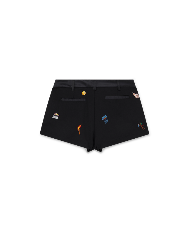 Casablanca Embroidered Motif Wool Tailored Shorts | Casablanca Paris