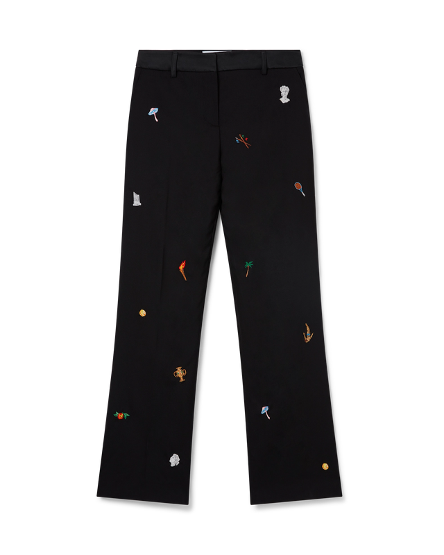 casablanca Embroidered Motif Wool Tailored Trousers | Casablanca Paris