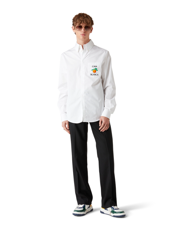 Casablanca Embroidered Orange Oxford Shirt | Casablanca Paris