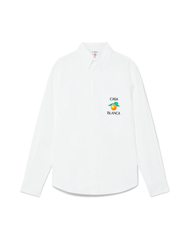 casablanca Embroidered Orange Oxford Shirt | Casablanca Paris