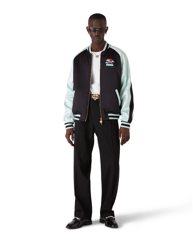 Casablanca Embroidered Satin Bomber Jacket– Casablanca