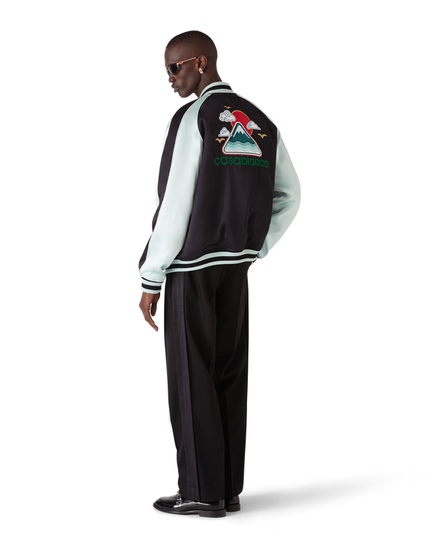Casablanca Embroidered Satin Bomber Jacket– Casablanca