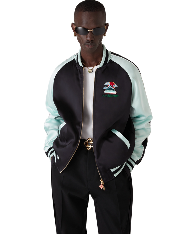 Casablanca Embroidered Satin Bomber Jacket– Casablanca