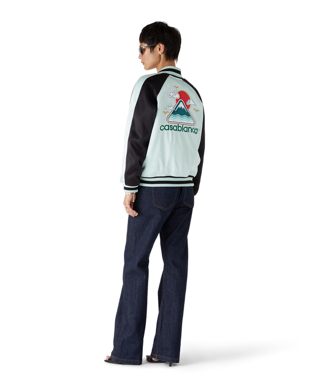 Casablanca Embroidered Satin Bomber Jacket– Casablanca