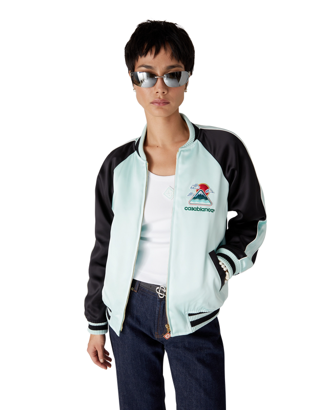 Casablanca Embroidered Satin Bomber Jacket– Casablanca