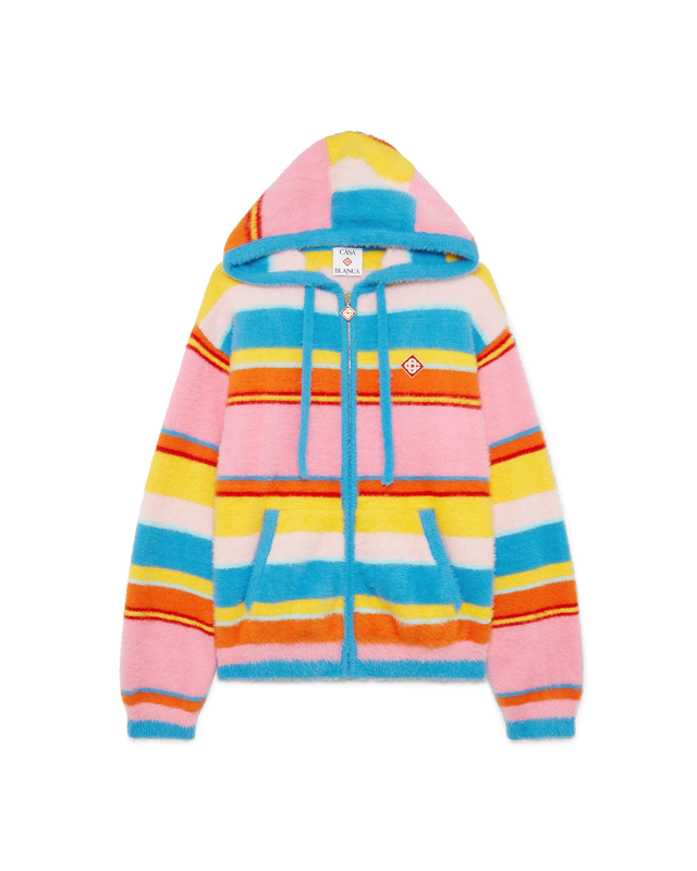 casablanca Fluffy Stripe Oversized Hooded Sweatshirt | Casablanca Paris