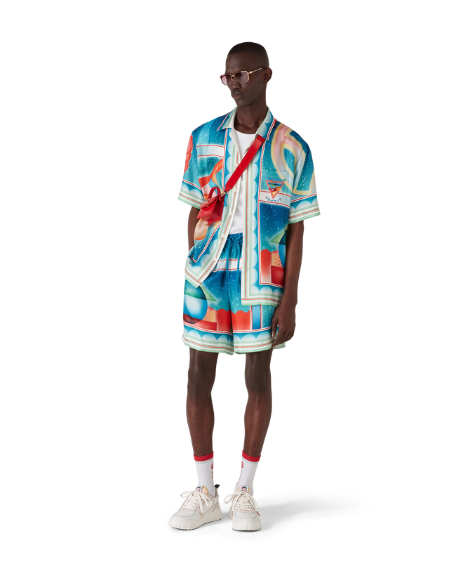 Casablanca Galaxy Court Short-Sleeve Silk Shirt– Casablanca