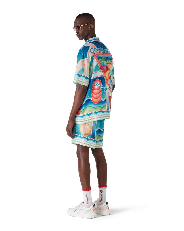 Casablanca Galaxy Court Short-Sleeve Silk Shirt– Casablanca