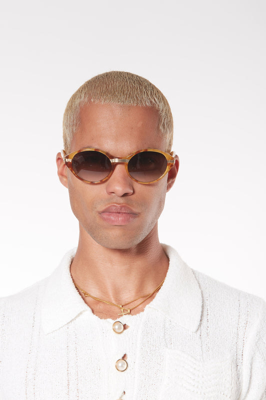 Casablanca Gold & Brown Cannes Sunglasses | Casablanca Paris