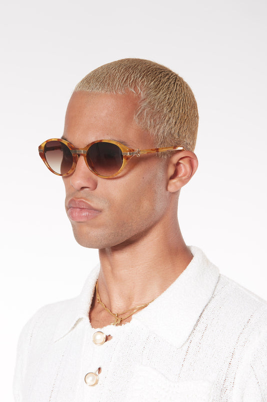 Casablanca Gold & Brown Cannes Sunglasses | Casablanca Paris