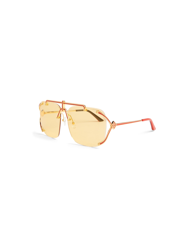 casablanca Gold & Red The Pilot Sunglasses | Casablanca Paris
