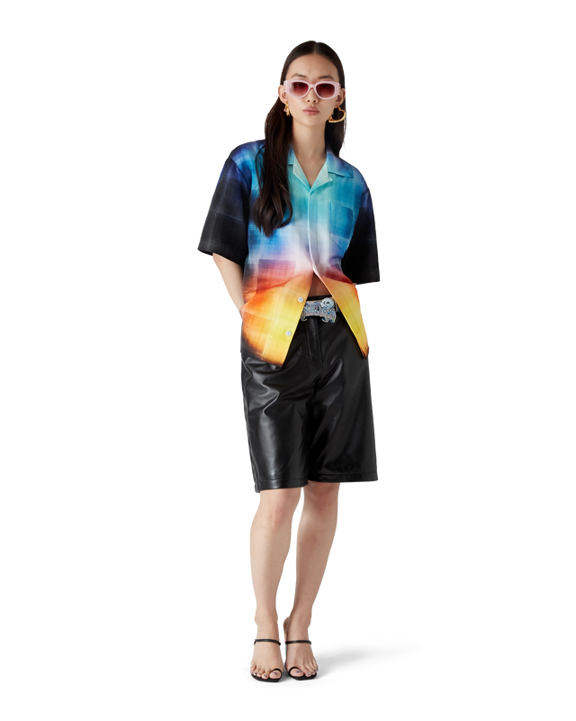 Casablanca Gradient Check Viscose Blend Short Sleeve Shirt | Casablanca Paris