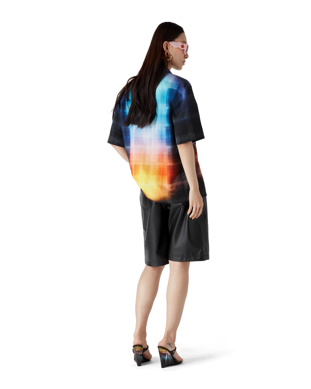 Casablanca Gradient Check Viscose Blend Short Sleeve Shirt | Casablanca Paris