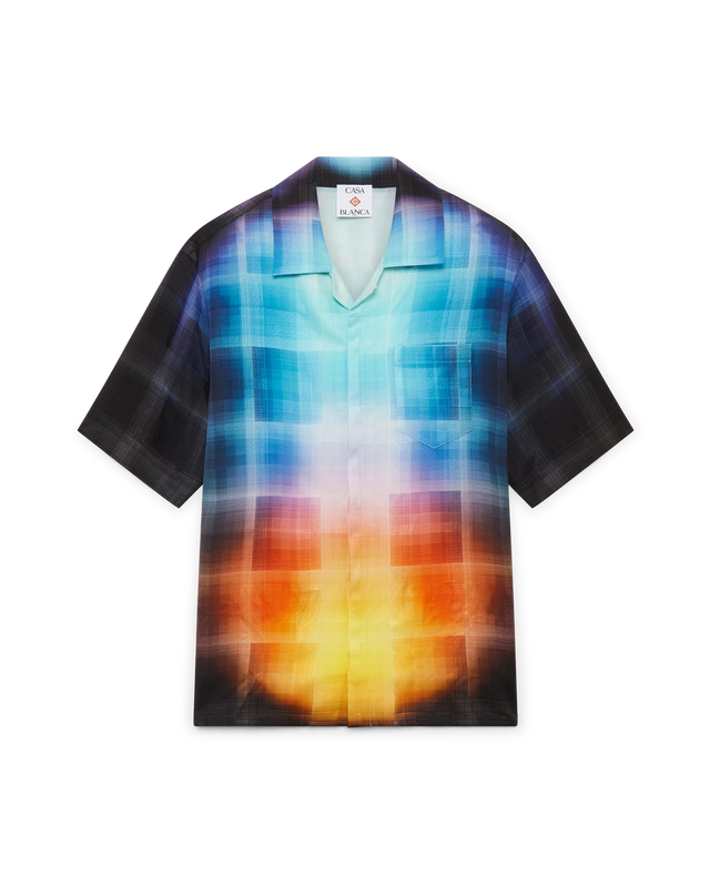 casablanca Gradient Check Viscose Blend Short Sleeve Shirt | Casablanca Paris