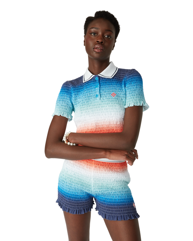 Casablanca Gradient Cropped Polo Shirt | Casablanca Paris