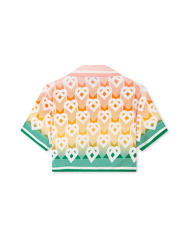 Casablanca Gradient Heart Monogram Cropped Silk Shirt | Casablanca Paris